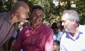 Muñoz, Sanchez y Espadas, en un acto en Sevilla. Archivo.