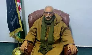 El secretario general del Frente Polisario y presidente de la República Árabe Saharaui Democrática, Brahim Gali, durante la entrevista concedida a Público y otros tres medios europeos en el marco de la celebración del XVI Congreso de su organización que t