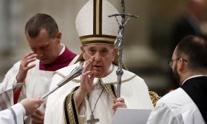 El papa Francisco celebrando una misa en la basílica de San Pablo en Roma a 25 de Enero de2023