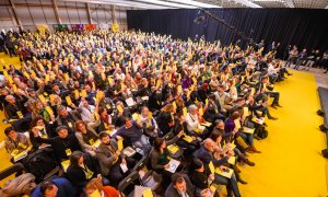 El Congrés Nacional d'ERC, durant una votació.