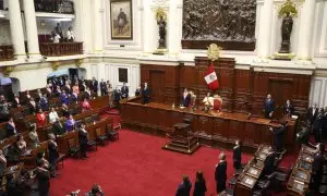 Fotografía de archivo del Congreso de Perú, cuando la actual presidenta Boluarte tomó posesión del cargo.