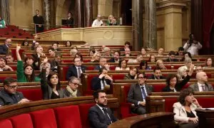 08/02/2023 - El ple del Parlament durant una votació d'aquest dimecres.