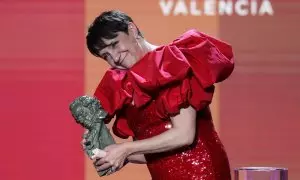 La actriz Blanca Portillo recoge su Premio Goya por su papel protagonista 'Maixabell'.