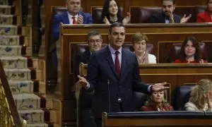 El presidente del Gobierno, Pedro Sánchez, durante la sesión de control celebrada este miércoles.