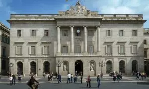 La façana de l'Ajuntament de Barcelona, a la plaça Sant Jaume.