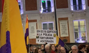 Concentración de Colectivos de Memoria Histórica y de Víctimas del Franquismo en Madrid a 16 de febrero de 2023