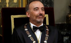 09/09/2019El magistrado del Tribunal Supremo Manuel Marchena, durante el acto de la apertura del año judicial que preside el rey Felipe VI este lunes en el Salón de Plenos del Tribunal Supremo