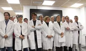 Las organizaciones médicas de Atención Primaria de la Comunidad de Madrid se reúne en una rueda de prensa, a 21 de febrero de 2023.