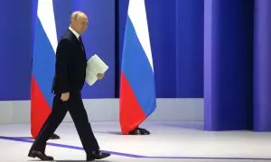 El presidente de Rusia, Vladimir Putin, durante su discurso en Moscú, a 21 de enero de 2023.