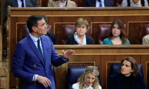 22/02/2023.- El presidente del Gobierno, Pedro Sánchez, interviene durante la sesión de control al Gobierno celebrada este miércoles en el Congreso de los Diputados. EFE/ Zipi