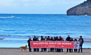 Diverses entitats ecologistes es manifesten en defensa del golf de Roses per evitar la construcció de parcs eòlics marins