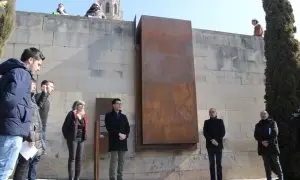 04/03/2023 - La inauguració del memorial dedicat a les víctimes del camp de concentració que el franquisme va implantar a la Seu Vella de Lleida del 1938 al 1940.