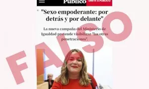 Imagen de una noticia falsa que se ha atribuido a 'Público' de forma malintencionada para desinformar.