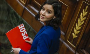 La diputada del PSOE Andrea Fernández durante la sesión de tarde del pleno del Congreso de los Diputados, este martes, en Madrid