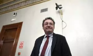 El fiscal general del Estado, Álvaro García, durante una reunión en el Ministerio del Interior, a 28 de febrero de 2023, en Madrid (España). Durante la reunión se ha estrechado la colaboración entre Interior, Justicia y la Fiscalía en la lucha contra el n