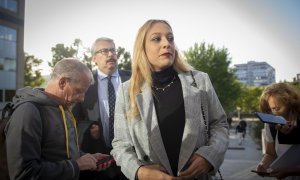 La líder del grupo neonazi Hogar Social Madrid (HSM), Melisa Domínguez en la Audiencia Provincial de Madrid, a 18 de octubre de 2022.