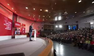 El secretario general del PSOE, y presidente del Gobierno, Pedro Sánchez, la pasada semana en la Convención Municipal del PSOE de Andalucía celebrada en Huelva.