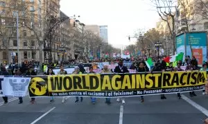 Manifestació contra el racisme a Barcelona.