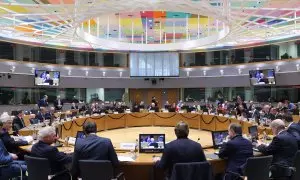 Reunión de los ministros de Asuntos Exteriores y Defensa europeos en Bruselas, a 20 de marzo de 2023.