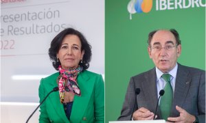 La presidenta del Banco Santander, Ana I. Botín, y el presidente ejecutivo de Iberdrola, Ignacio Sánchez Galán.