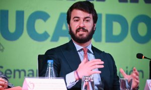 El vicepresidente de la Junta de Castilla y León, Juan García-Gallardo, en su intervención en en el acto inaugural de la VII Semana de Formación 'Enseñar Educando'.