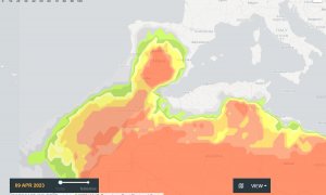 Mapa de las regiones más afectadas por la masa de aire sahariano que llega esta semana a España.