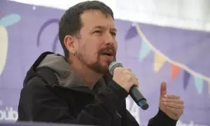 15/04/2023. Pablo Iglesias interviene en la inauguración de la Fiesta de la Primavera, a 15 de abril de 2023.