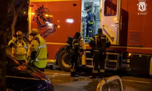 22/04/2023. Vista de una actuación de los Bomberos de Madrid.