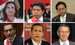 Imagen con los cinco expresidentes de Perú que están actualmente en prisión, a excepción de la actual, Dina Boluarte, que también se enfrenta a la justiscia.