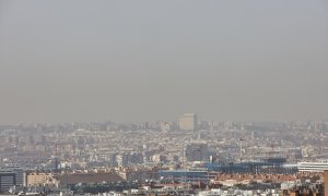 Imagen de la boina de contaminación en Madrid, a 10 de febrero de 2022.