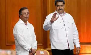 El presidente de Colombia, Gustavo Petro, junto a su homólogo venezolano, Nicolás Maduro, durante un encuentro bilateral. Imagen de Archivo.