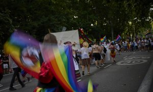 Manifestación del Orgullo LGTBI, a 3 de julio de 2021, en Madrid.