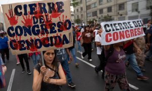 Protesta contra el Gobierno de la presidenta peruana Dina Boluarte durante la reciente crisis política, en Lima, a 17 de enero de 2023.