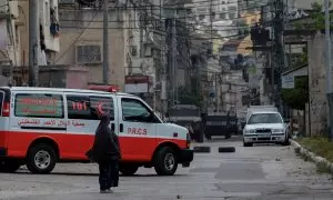 Enfrentamientos entre israelíes y palestinos a las puertas del campo de refugiados de Balata en Cisjordania, a 13 de mayo de 2023.