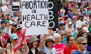 Protestas contra la prohibición del aborto en Carolina del Norte (Estados Unidos), a 13 de mayo de 2023.