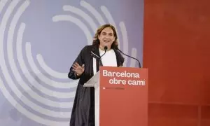 24/05/2023 - Ada Colau durant la seva intervenció a l'acte central de campanya de Barcelona en Comú per a les municipals d'aquest diumenge.