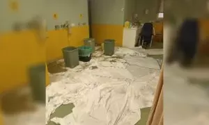 Inundaciones en el Hospital Ramón y Cajal de Madrid, a 29 de mayo de 2023.