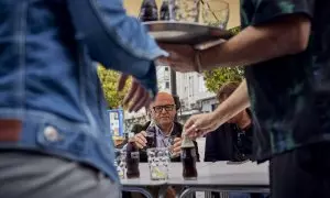 1/6/23 Baltar, en una terreaza de Xinzo da Limia (Ourense) el pasado 23 de mayo.