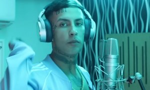 El rapero argentino L-Gante durante su sesión con el productor Bizarrap.