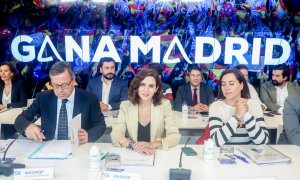 La presidenta de la Comunidad de Madrid, Isabel Díaz Ayuso, preside la Junta Directiva del Partido Popular de Madrid, en la sede regional del PP de la calle Génova, a 30 de mayo de 2023, en Madrid (España).