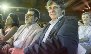 El expresident de la Generalitat, Carles Puigdemont en el Congreso de su partido, a 4 de junio de 2022, en Argelès-sur-Mer, Pirineos orientales, Occitania, (Francia).