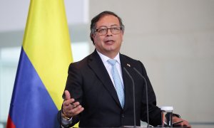 El presidente de Colombia, Gustavo Petro, comparece en rueda de prensa en la capital alemana, Berlín, a 16 de junio de 2023