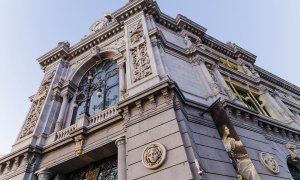 Edificio del Banco de España donde desde hace varios días, hacen cola para contratar Letras del Tesoro, a 3 de febrero de 2023, en Madrid.