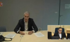 Ricardo Costa, ex secretario general del PP de València, declarando por videoconferencia en el juicio contra Francisco Camps, este martes