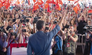 El secretario general del PSOE y presidente del Gobierno, Pedro Sánchez, el pasado domingo en Dos Hermanas (Sevilla).