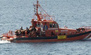 Barco de rescate de Salvamento Marítimo en Lanzarote.