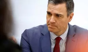 El presidente del Gobierno, Pedro Sánchez, fotografiado en una reunión celebrada en la Moncloa, a 30 de mayo de 2023