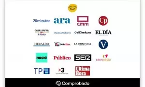 Conjunto de medios que conforman la alianza Comprobado, que verificará la información sobre el 23J.