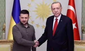 Zelenski, antes de su reunión en la Mansión Vahdettin en Estambul, a 7 de julio de 2023.