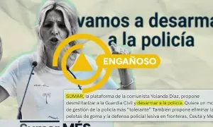 12/07/2023- Yolanda Díaz no propone desarmar a la Policía en su programa electoral.